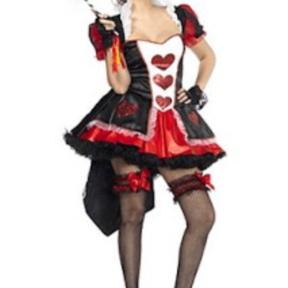 New Halloween Sexy Queen of Hearts Alice In Wonder Adult Costume Small Cosplay - Picture 5 of 8